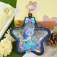 Porte-clés en acrylique Vograce personnalisés pré-remplis avec du sable mouvant liquide