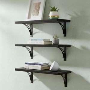 <span class=keywords><strong>Étagère</strong></span> <span class=keywords><strong>murale</strong></span> d'angle flottante en bois robuste à double niveau pour <span class=keywords><strong>cuisine</strong></span> et salle de bain, pour le rangement des épices - Product Image 4