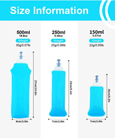 Bouteille d'eau pliable en TPU sans BPA, écologique, avec logo personnalisé, pour la course à pied, la randonnée, le camping