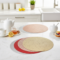 Nouveau Set de Table Festif en PVC Tressé Imperméable Antidérapant Écologique Résistant à la Chaleur pour Cuisine et Salle à Manger