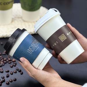 Fundas Desechables Personalizadas para Vasos de Té con Leche y Café, Impermeables, con Logotipo Personalizado, Papel Kraft Grueso Aislado y Corrugado - Product Image 5