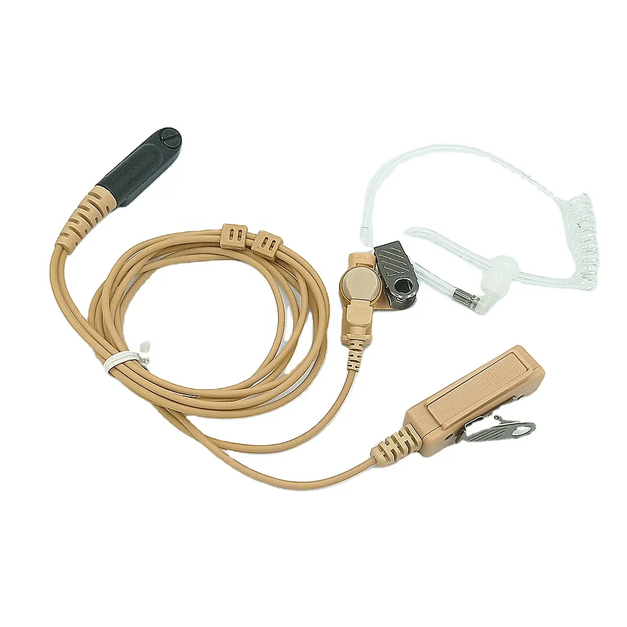 Ac142 fone de ouvido com tubo acústico bege, para motorola radio gp328plus gp338plus ex500 ex600 ex600xls