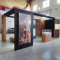 Stand d'exposition en bois à montage rapide en 30 minutes, 20*20 pieds, 10*20 pieds, design moderne réglable, stand de salon professionnel personnalisé