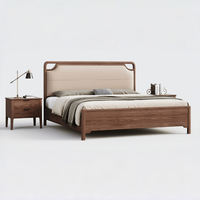 Modernes Neues Doppelbett im Chinesischen Stil mit Massivholz/Gepolstertem Kopfteil; Apartment-Schlafzimmermöbel