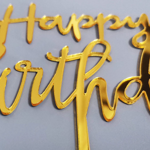 Topper de Acrílico Espejado Dorado <span class=keywords><strong>para</strong></span> Pastel <span class=keywords><strong>Letrero</strong></span> de <span class=keywords><strong>Feliz</strong></span> <span class=keywords><strong>Cumpleaños</strong></span> en Acrílico <span class=keywords><strong>para</strong></span> Decoración de Tartas - Product Image 3