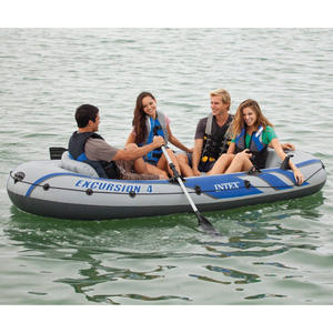 Ensemble de bateau <span class=keywords><strong>INTEX</strong></span> EXCURSION 4 68324 Excursion Pêche <span class=keywords><strong>Kayak</strong></span> gonflable pliable portable <span class=keywords><strong>Pagaie</strong></span> Bateau à air - Product Image 4