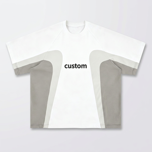 Camiseta Personalizada de Manga Raglán Extra Grande para Hombre, Cuello Redondo, Tejido de Algodón, Logotipo Estampado, Ribete en Contraste, Estilo Minimalista - Product Image 4