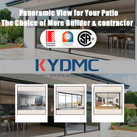 Pintu Geser Kaca Aluminium 4 Panel Berlapis Ganda Desain Grafis Kaca Tempered untuk Eksterior Rumah Villa Amerika