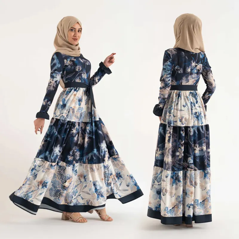 Bescheiden 2024 Moslim Jurk Mode Stijl Abaya Jurk Dubai Mooie Formele Kleding