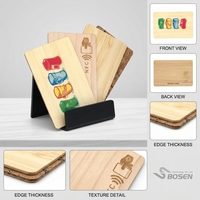 Eco-friendly Programmable RFID Smart Card Laser Engraved NFC Wood and Bamboo Business Hotel Key Access Control Accessory
