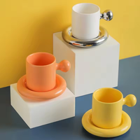 2024 nouveau turc arabe 150ml expresso tasse à café avec porte-Biscuit caboteur assiette porcelaine tasse et soucoupe coffrets cadeaux personnalisés