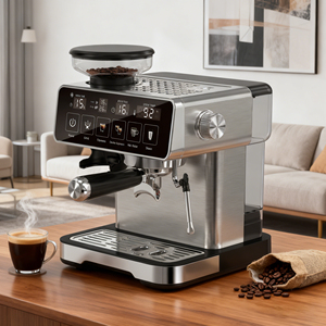 Nueva Cafetera Espresso Profesional Eléctrica Semiautomática con Doble Caldera y 20 Bares de Presión, Cafetera Espresso Manual - Product Image 1