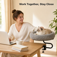 Lit pour chat en mousse à mémoire de forme, type grotte, à fixer sur bureau, perchoir surélevé – Fournitures durables pour animaux de compagnie, bureau à domicile, vente en gros, OEM