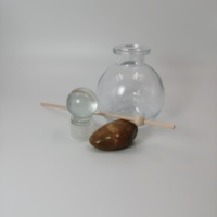 Diffuseur de parfum en verre d'aromathérapie 100 ml avec bouchon en caoutchouc, imprimé sérigraphié, pour huiles essentielles et senteurs, avec boîte en liège