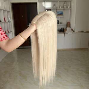 YF-2301 # Perruque russe vierge lisse pour femmes, densité 130 %, base mono 5x6, logo personnalisable, petits nœuds, vente en gros - Product Image 1