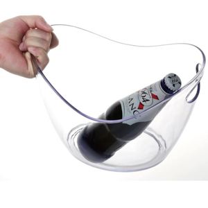 Custom Logo 4L Clear White Black Acrylic Wine Beer Cola Champagne Bottles Party Hotel Restaurant <b>Plastic</b> Ice Bucket With Hand - Product Image 4