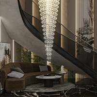 Design personnalisé 8m 6m 5m 4m 3m lustre moderne nordique cristal long escalier