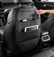 Organisateur de siège arrière de voiture en PU, grande capacité, sac de siège arrière avec fermeture éclair, résistant aux chocs, à la saleté et à l'eau, portable et confortable