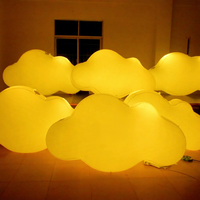 Décoration suspendue en nuages gonflables géants personnalisés en tissu Oxford imperméable en PVC, éclairage LED, ballon numérique, publicité extérieure, petit modèle