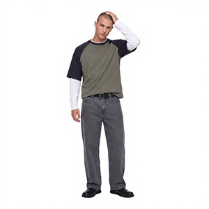 Wholesale 180gsm Modal Garment Dyed Vintage <b>Raglan</b> <b>Sleeve</b> <b>T</b>-<b>shirt</b> Breathable Quick Dry Blank Design Custom Colors Available - Product Image 2