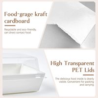 Boîte à gâteaux en papier blanc et rose IMEE, pour sandwichs, pâtisseries sucrées, gâteaux roulés suisses, tranches de gâteaux, avec couvercle transparent, emballage en gros