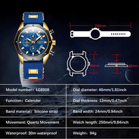 LIGE LG8908 Usine Vente en Gros Montre pour Hommes Bleu Silicone Mains Lumineuses Luxe Quartz Couple Montres Personnalisées Cadeau Montres Homme