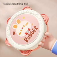 Educational Tambourine Cartoon Percussion Instruments Plastic Drum Musical Toys Animal Hand Drums for Kids
