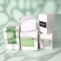 Boîte en carton blanc rectangulaire faite à la main pour bougies d'aromathérapie, diffuseurs de pierres, cadeaux et emballages de boîtes mystères