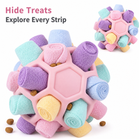 Balle olfactive interactive pour chien, distributeur de friandises, jouet de recherche de nourriture, mangeoire lente, durable, anti-ennui, jouet de puzzle, bandes de polaire, caoutchouc TPR