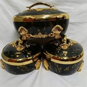 Ensemble de chauffe-plats de luxe 3 pièces, casseroles isothermes en acier inoxydable 4L, 5L, 6L pour les grandes réceptions - Product Image 2