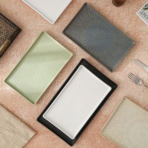 Modern European Style <b>Ceramic</b> Rectangular <b>Plate</b> for Afternoon Tea Simple Western Tableware for Cake Mousse Dessert Party - Product Image 4