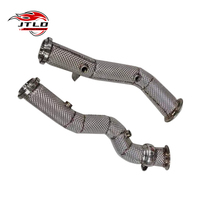 Tubo recto de acero inoxidable de 2,5 "con bajante de escape de protección térmica para Mercedes BENZ W205 C43 C450 M276 AMG, conducción a la derecha