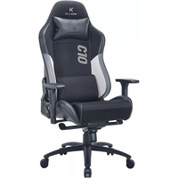 Fauteuil de jeu inclinable multi-verrouillage XL 3D, qualité supérieure, gris moderne, pour bureau à domicile, avec coussin