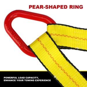 Nhiệm vụ nặng nề trục v-bridle kéo dây đeo 2 "x 4" x 6 "dây đeo Snap Hooks D Vòng <span class=keywords><strong>Polyester</strong></span> 10000lbs phá vỡ sức mạnh cho kéo cứu hộ - Product Image 3
