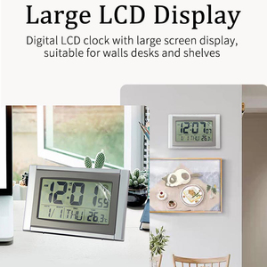 Emaf relógio atômico de parede digital, auto dst, auto-configuração, relógio digital de parede, funciona a bateria, alarme, <span class=keywords><strong>display</strong></span> grande para senores - Product Image 4