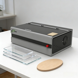 เครื่องตัดและแกะสลักเลเซอร์ CO2 แบบพกพาขนาดเล็ก รุ่น 3050 ออลอินวัน เหมาะสำหรับงาน DIY อะคริลิกและไม้ - Product Image 1
