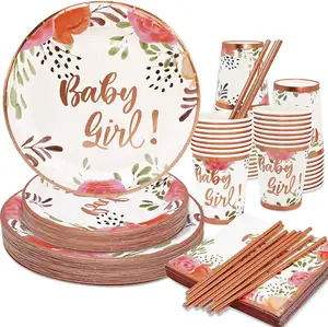 Hot selling Birthday Party 7 Inch Disposable Paper Plate Set Tableware Party Paper Plates Sets Birthday Party Supplies