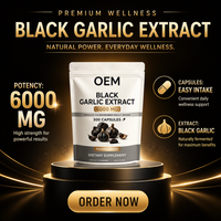 Extrait d'ail noir en gélules molles 6000mg, complément alimentaire fermenté à base de plantes, marque privée OEM, complément alimentaire pour adultes