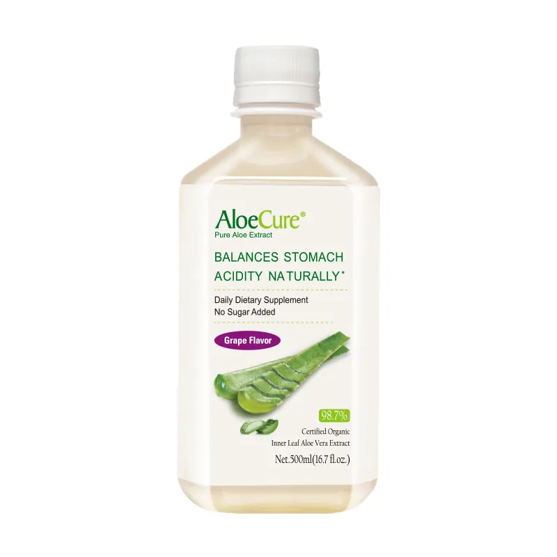 Aloecura nước trái cây nguyên chất hỗ trợ sức khỏe tiêu hóa uống tươi hữu cơ Aloe Vera lá bên trong Gel 99% nước trái cây lô hội tinh khiết đường miễn phí