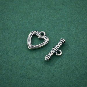 Cierre de Corazón con Textura de Cráter de Plata de Ley S925 para Pulseras de Cristal, Accesorio de <span class=keywords><strong>Joyería</strong></span> Hecho a Mano para Terminales de Cordón - Product Image 4
