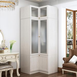 Armario Esquinero Moderno de Dos Puertas SENYU con Perchero, Muebles Económicos Personalizados para Dormitorio, Armario para Guardar Ropa - Product Image 1