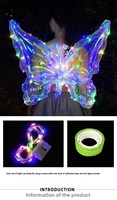 Ballons en forme d'ailes de papillon transparents lumineux à LED colorés, décoration de fête d'anniversaire pour filles, jouet