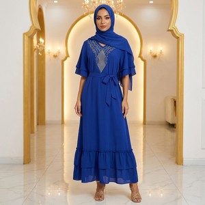 Vente directe d'usine de nouvelles robes islamiques pour femmes en coton antistatique respirant imprimé - Product Image 3