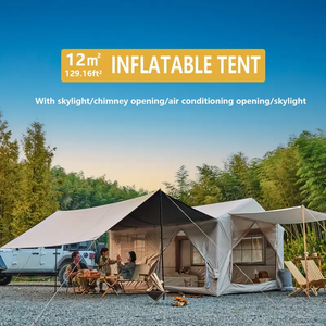 Carpa Inflable de Lujo Portátil de 12 m² para Acampar, para 6-8 Personas, Resistente, Impermeable, para las Cuatro Estaciones, con Bomba de Aire, de Tela Oxford - Product Image 1