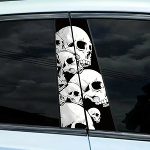 2 <span class=keywords><strong>pegatinas</strong></span> de calaveras de anime <span class=keywords><strong>para</strong></span> <span class=keywords><strong>coche</strong></span>, de PET de alto brillo, impermeables, autoadhesivas, protectores de pilar B, <span class=keywords><strong>pegatinas</strong></span> de calaveras de Halloween - Product Image 4