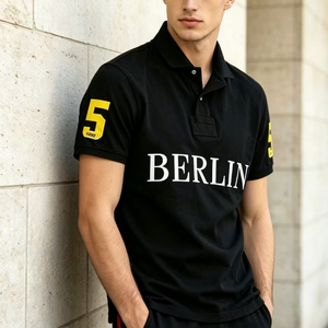 Camiseta de Cuello Alto para Hombre, Personalizada, de Algodón de 220 g/m², Bordada, Azul Marino, Corte Holgado y Cómodo, Ralf Alta Calidad, <span class=keywords><strong>ATREIDES</strong></span> Laurla - Product Image 2