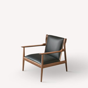 Silla americana de cuero de nogal para sala de estar, sillón individual de diseñador japonés, de alta gama, para ocio - Product Image 2