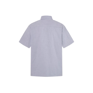 <span class=keywords><strong>Chemise</strong></span> à carreaux <span class=keywords><strong>vintage</strong></span> américaine rétro à manches courtes pour hommes et femmes, 100 % coton, haut décontracté ample d'été pour le quotidien - Product Image 4