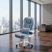 Chaise de bureau ergonomique pivotante en cuir et tissu moderne, réglable en hauteur, prix de gros