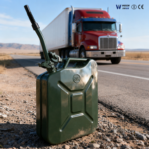 Bidon jerrycan 5/10/20L en gros, réservoir de carburant portable <span class=keywords><strong>10L</strong></span> pour <span class=keywords><strong>essence</strong></span>, diesel, et autres liquides combustibles, <span class=keywords><strong>avec</strong></span> supports pour bidons jerrycan - Product Image 1